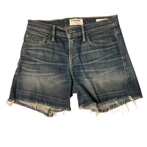 FRAME Denim Le Cutoff Stretch Denim Frayed Hem 5" Shorts Size 24